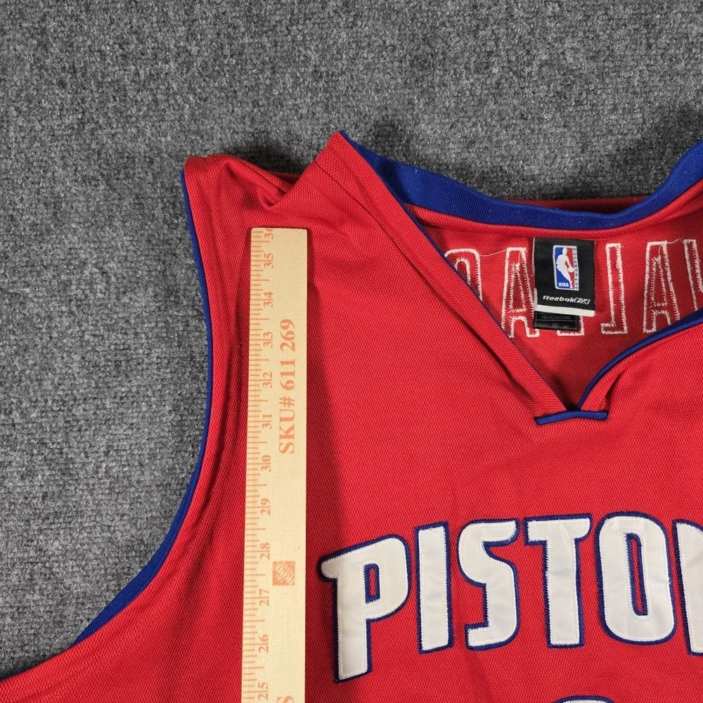 VTG Reebok Detroit Pistons Ben Wallace #3 NBA Swingman Jersey Men's 60 4XL Red
